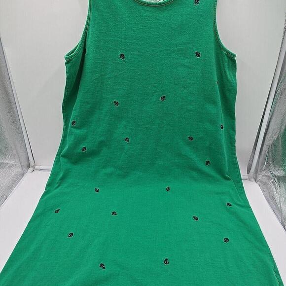 The Quacker Factory Knit‎ Maxi Dress Size 1X Green Cotton Anchor Sleeveless (H4) - Picture 1 of 7